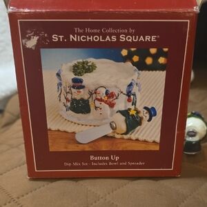 St. Nicholas Square Button Up Dip Mix Set - White and Blue